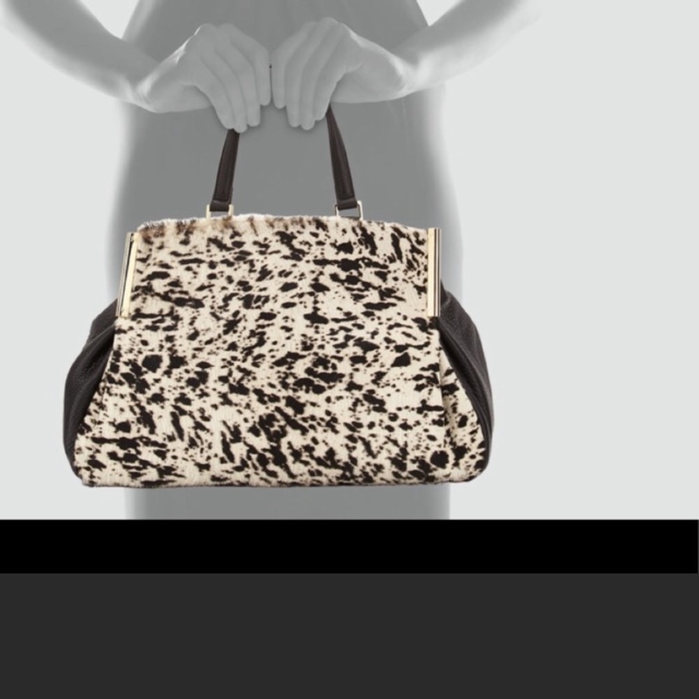 Halston heritage sachet leather and calf hair